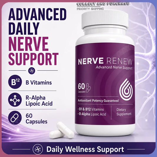 Advanced Nerve Support Supplement with R-Alpha Lipoic Acid & Vitamin B Complex, Nerve Renew Formula - Bond Well Supplies