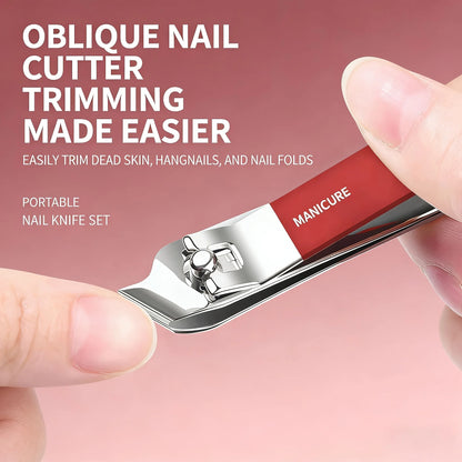 Professional Nail Grooming Kit, Stainless Steel Manicure Set with Portable Storage Box