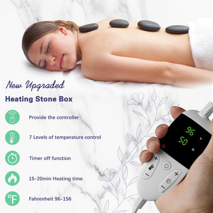 Professional Hot Stone Massage Kit with Temperature-Controlled Heater