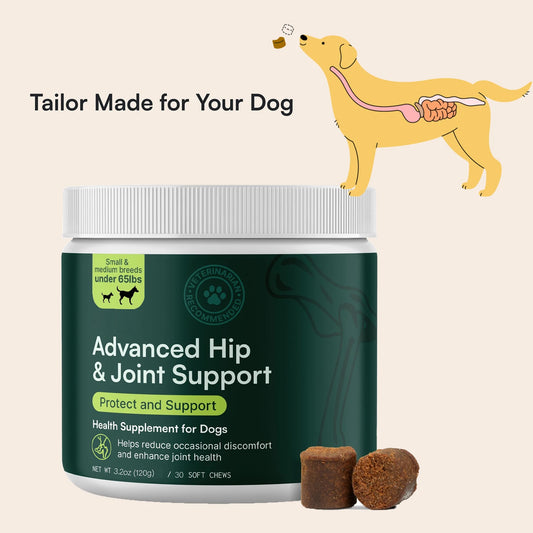 Advanced Dog Hip & Joint Supplement, Glucosamine, Omega-3 & MSM, 60 Pork-Flavored Chews - Bond Well Supplies