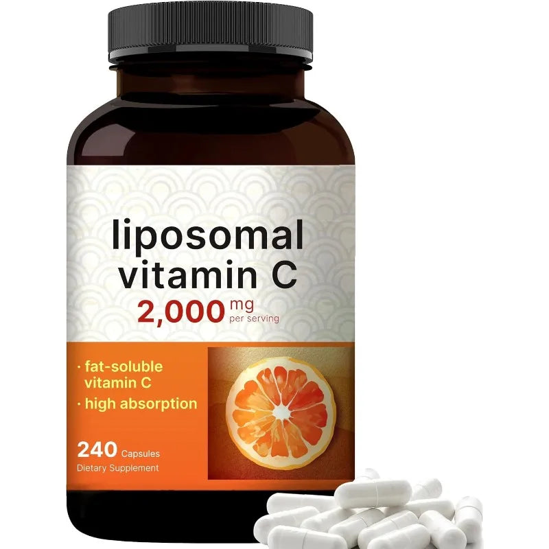 High-Absorption Liposomal Vitamin C 2000mg, Fat-Soluble Capsules, Non-GMO & Gluten-Free, 240 Count - Bond Well Supplies