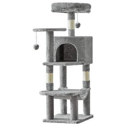 44-Inch Multi-Cat Climbing Tower, JHK Indoor Cat Tree with Natural Sisal Scratching Posts & Stable Cat House