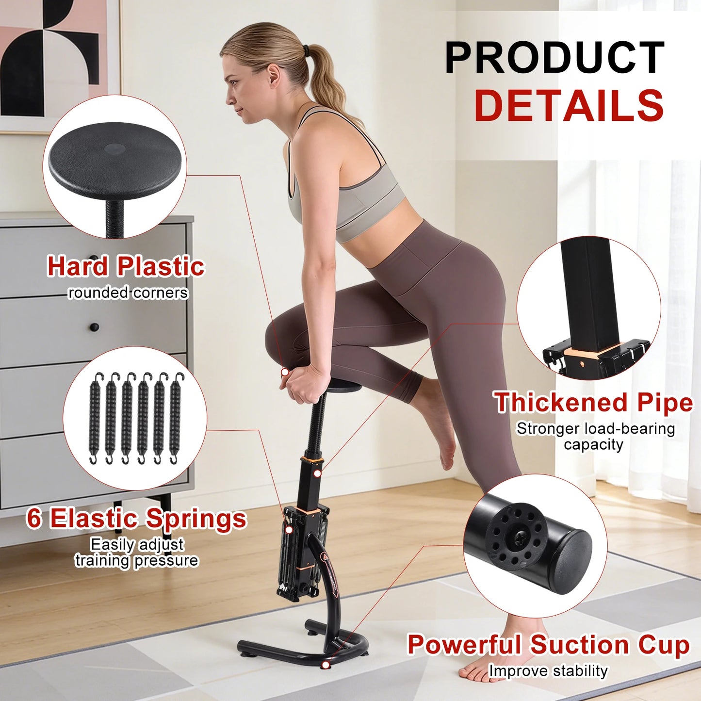 Adjustable Assisted Squat Trainer for Glutes, Legs, Hamstrings, Quads and Core Workouts