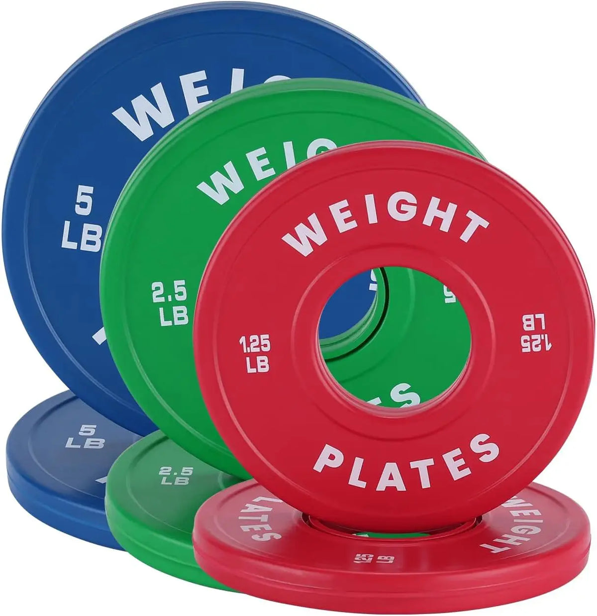 Fractional Barbell Weight Plates, 1.25LB 2.5LB 5LB 10LB Rubber-Coated Strength Training Set