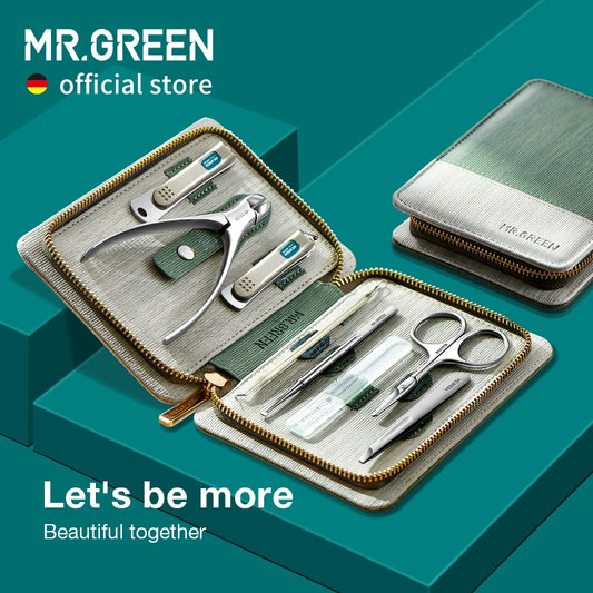 MR.GREEN Professional Nail Care Set, Stainless Steel Manicure & Pedicure Clippers with Travel Storage Case - Bond Well Supplies
