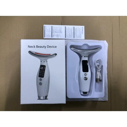 Electric Face & Neck Massager, 7-Color LED Light with Heating & Vibration Massage - Bond Well Supplies