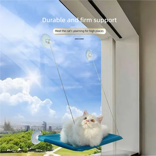 Pet Cat Hammock, Hanging Window Seat for Sunbathing, Resting & Lounging, 20 kg Capacity - Bond Well Supplies