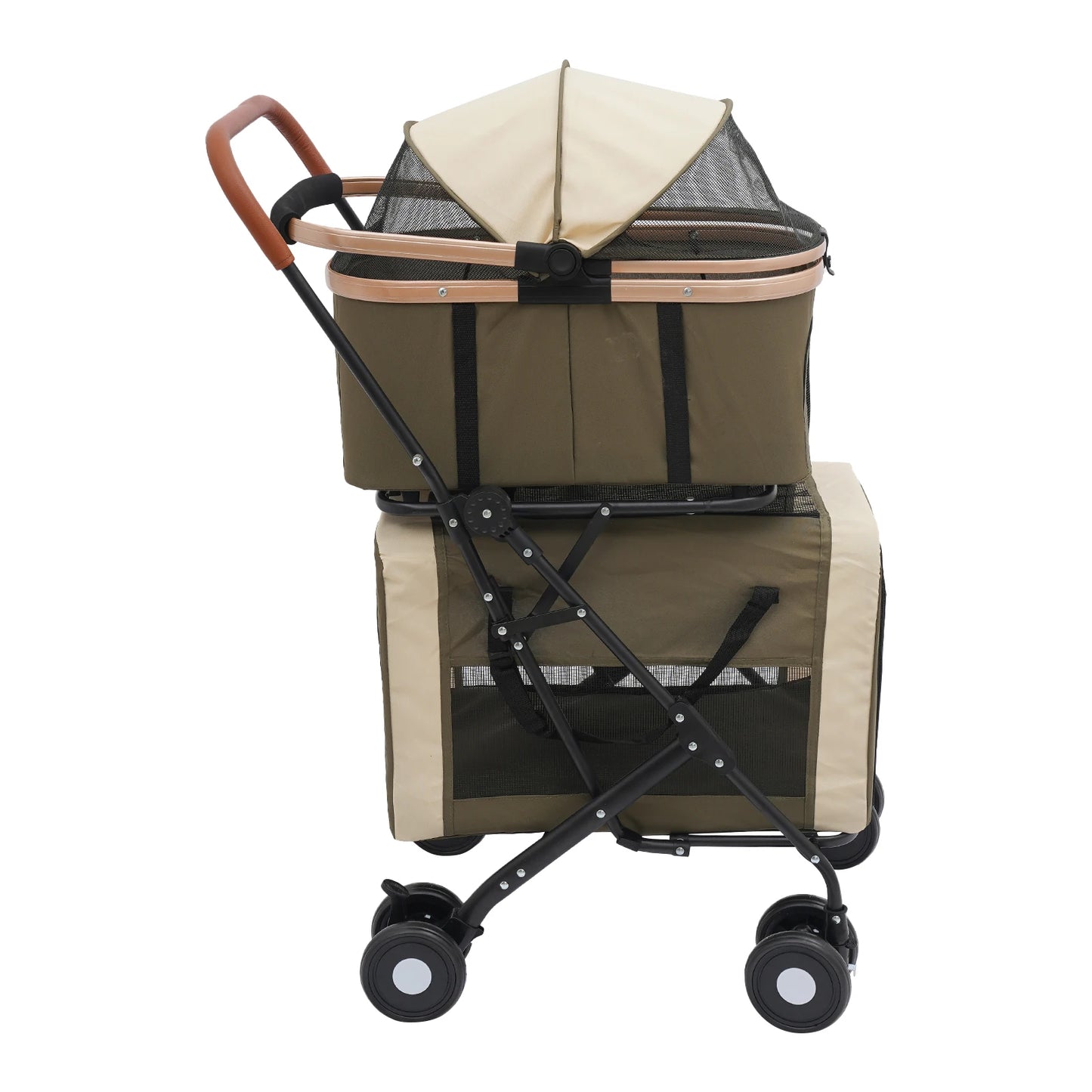 3-in-1 Multifunctional Pet Stroller with 2 Removable Pet Carriers for Small and Medium Dogs