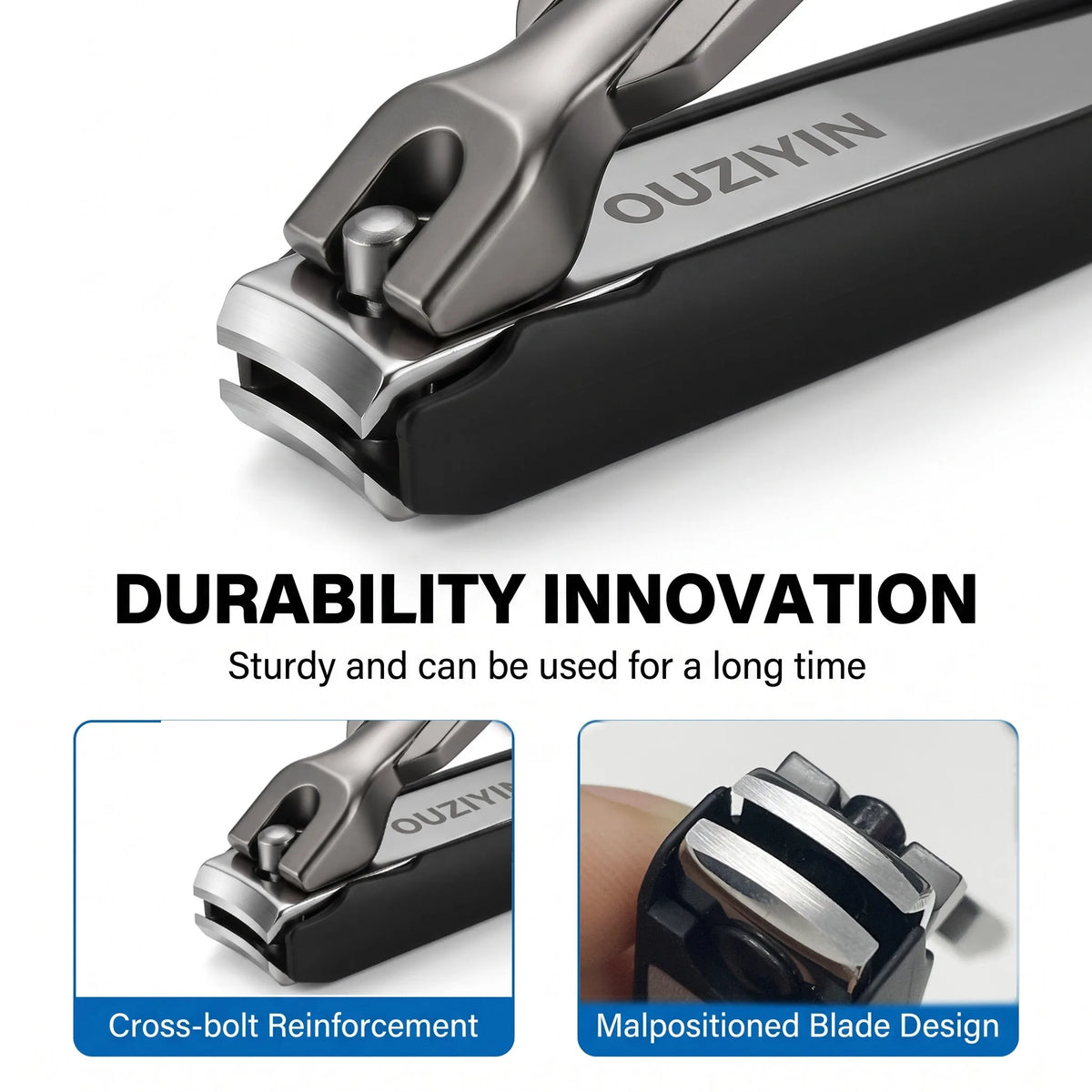OURINER Stainless Steel Nail Clippers, Anti-Splash Nail Cutter & File Set for Manicure and Pedicure - Bond Well Supplies