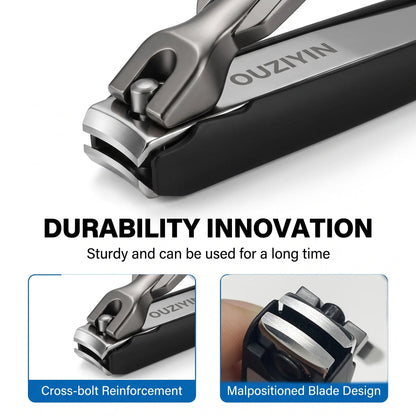 OURINER Stainless Steel Nail Clippers, Anti-Splash Nail Cutter & File Set for Manicure and Pedicure - Bond Well Supplies