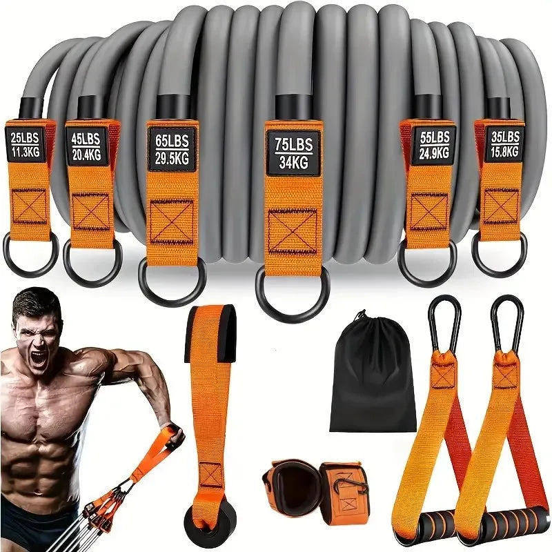 Resistance Strap with Handles, Muscle Training, Strength Building & Home Fitness Exercise Equipment
