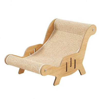 Oversized Cat Scratcher & Lounge Chair, Breathable Natural Sisal Pet Bed for Indoor Cats - Bond Well Supplies