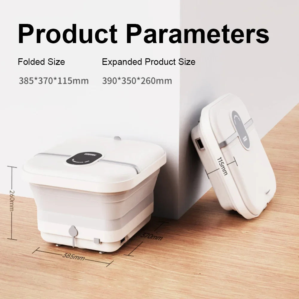 Heated Electric Foot Bath, Automatic Foot Washing & Massage Basin with Constant Temperature, Foldable Foot Spa