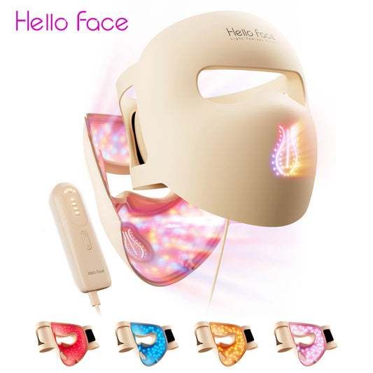 Hello Face M300 4D Facial LED Mask, 311 LEDs, Multi-Mode Silicone Design for Daily Skin Care - Bond Well Supplies