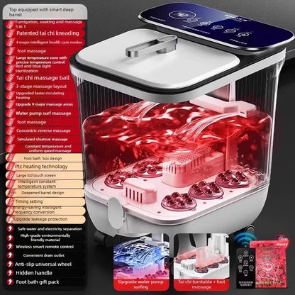 Electric Foot Bath Spa Basin with Heating, Constant Temperature, Automatic Massage & Remote Control