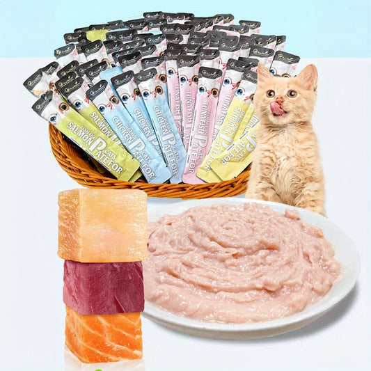 Cat Snack Sticks, 10.58oz Variety Pack with Chicken, Tuna, Rabbit & Salmon Flavors - Bond Well Supplies
