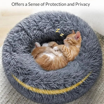 Super Soft Round Dog Bed, Warm Plush Pet House for Medium & Large Dogs, 6 Sizes