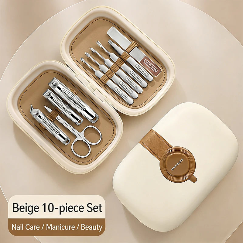 Stainless Steel Nail Clipper Set, 10-22PCS Manicure & Pedicure Tools with Portable Case - Bond Well Supplies