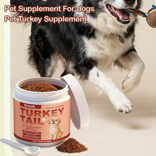 Dog Skin & Coat Supplements, 100g, Dry Skin Support for Puppies, Adults & Senior Dogs - Bond Well Supplies