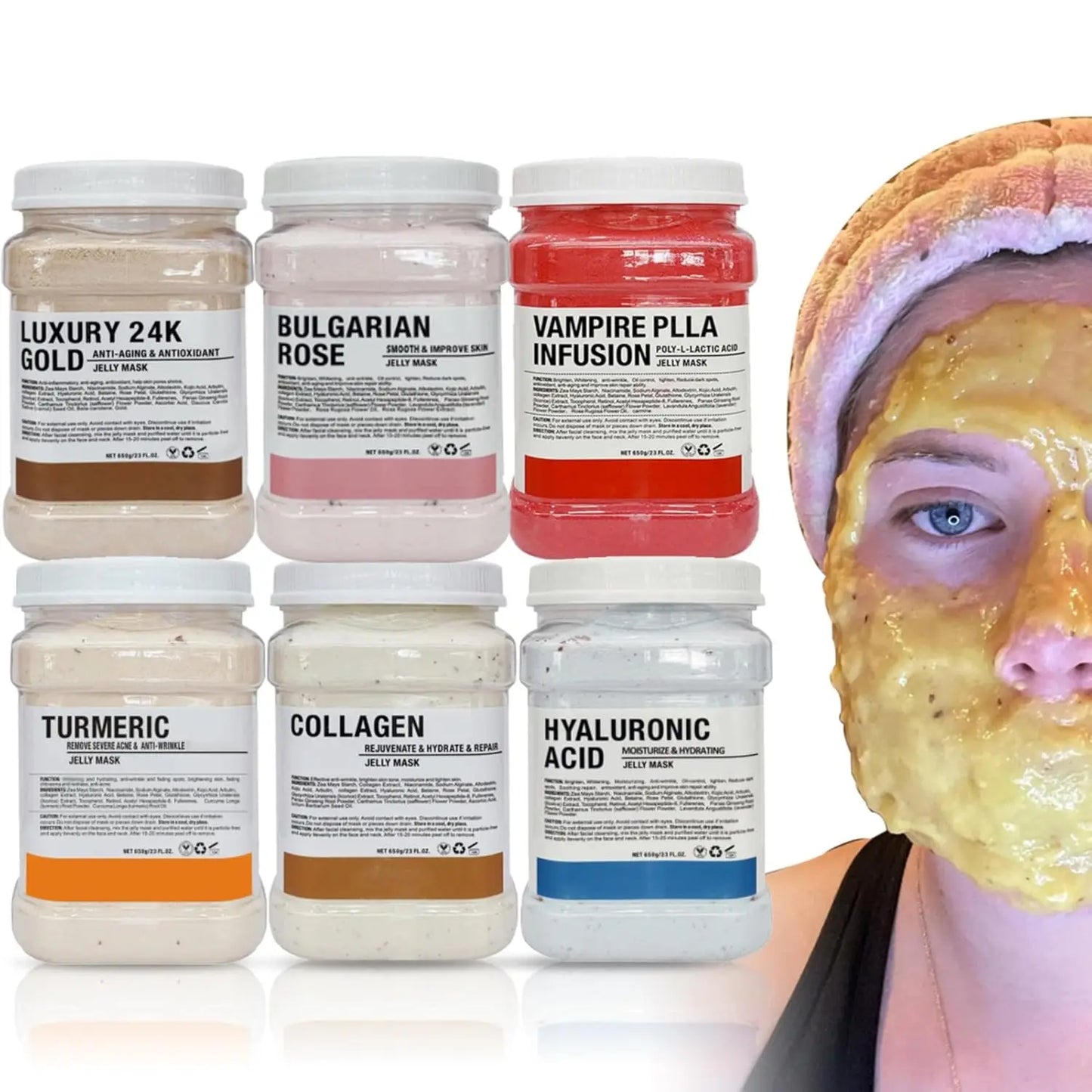 Professional Jelly Mask Powder Set, 6 Facial Masks for Skin Care