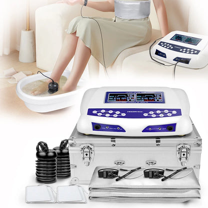 Professional Ionic Foot Bath Spa Machine, Dual Foot Bath System with Massage Pads & Far Infrared Waist Belt