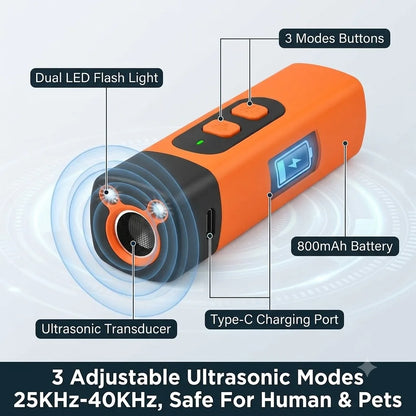 Handheld Ultrasonic Dog Repellent, Portable One-Button Bark Deterrent & Training Device - Bond Well Supplies